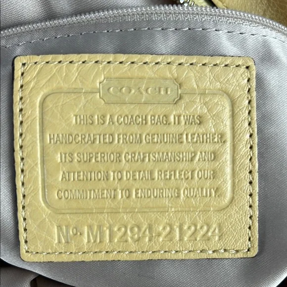 Coach Madison Isabelle Yellow Pebbled Leather Shoulder Crossbody Bag 21224 - Picture 11 of 16